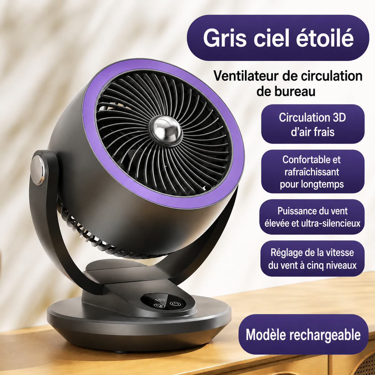 Ventilateur de bureau Félelalis