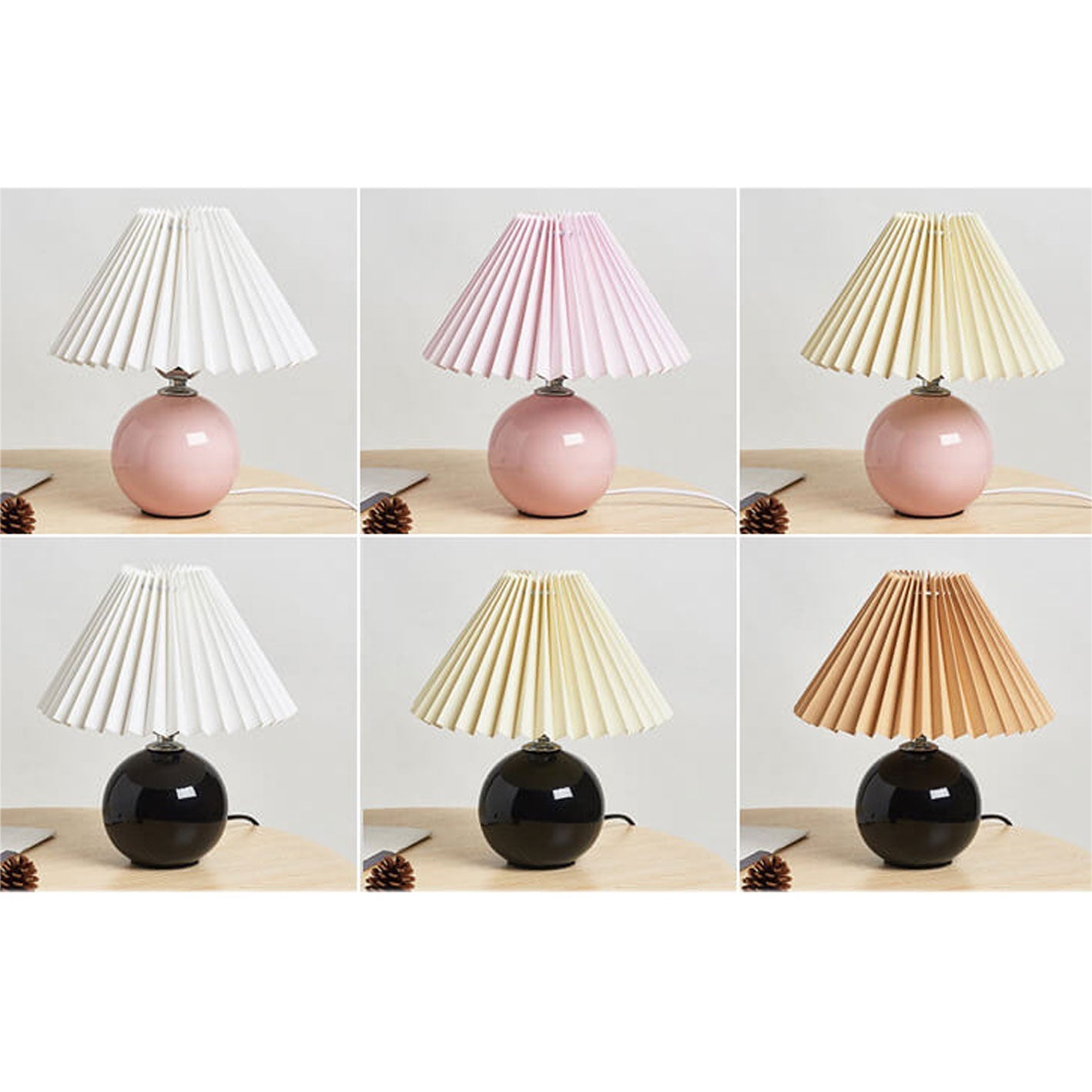 Lampe de table plissée Haionoris