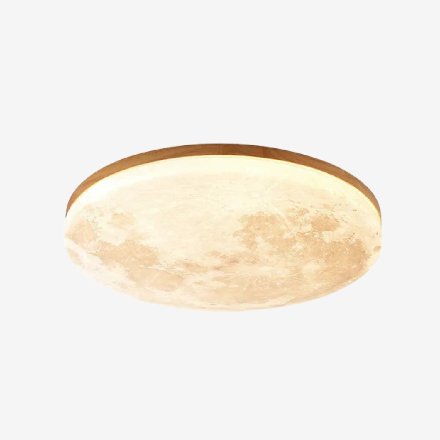 Plafonnier Loxira en forme de lune bois