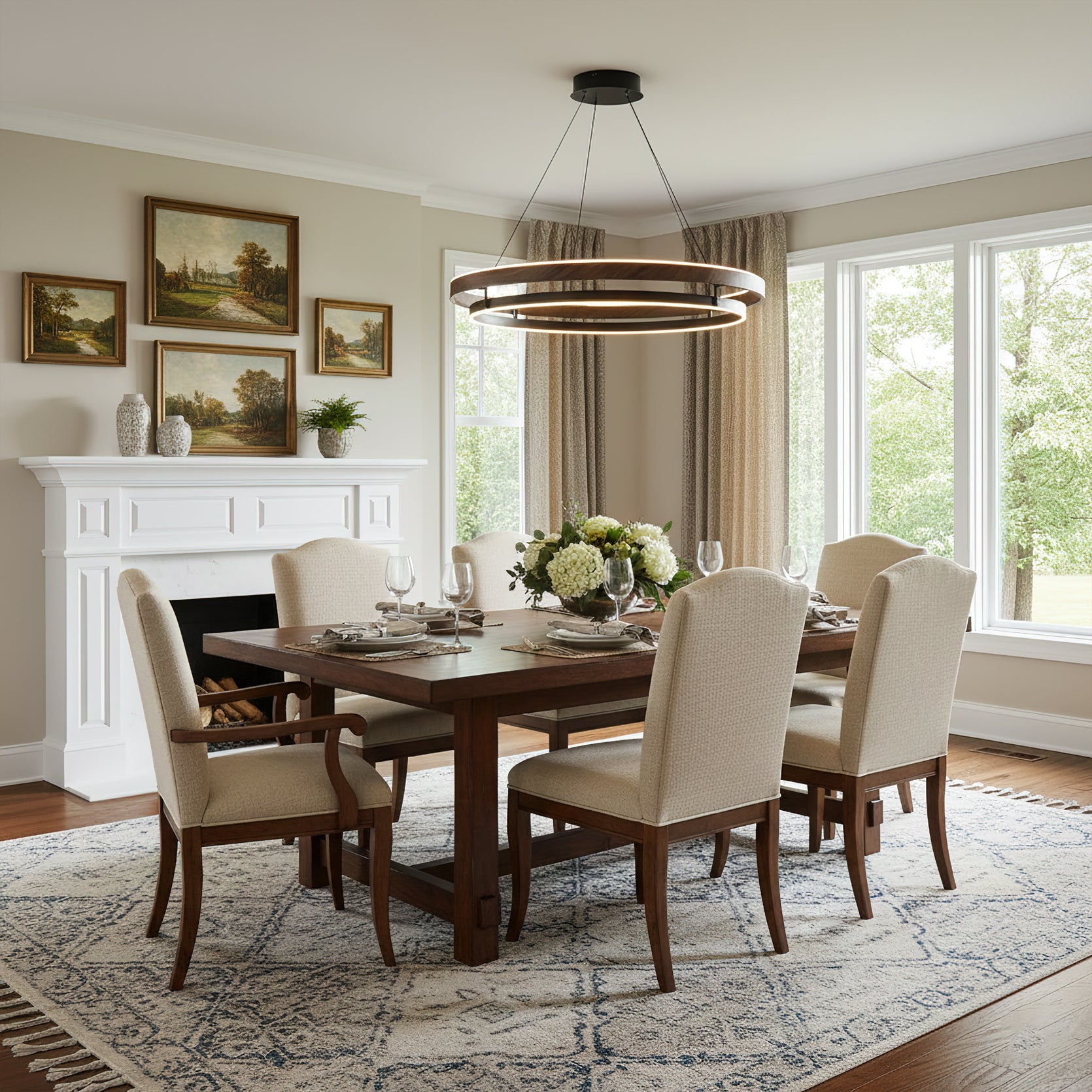 Lustre double anneau Hainelle