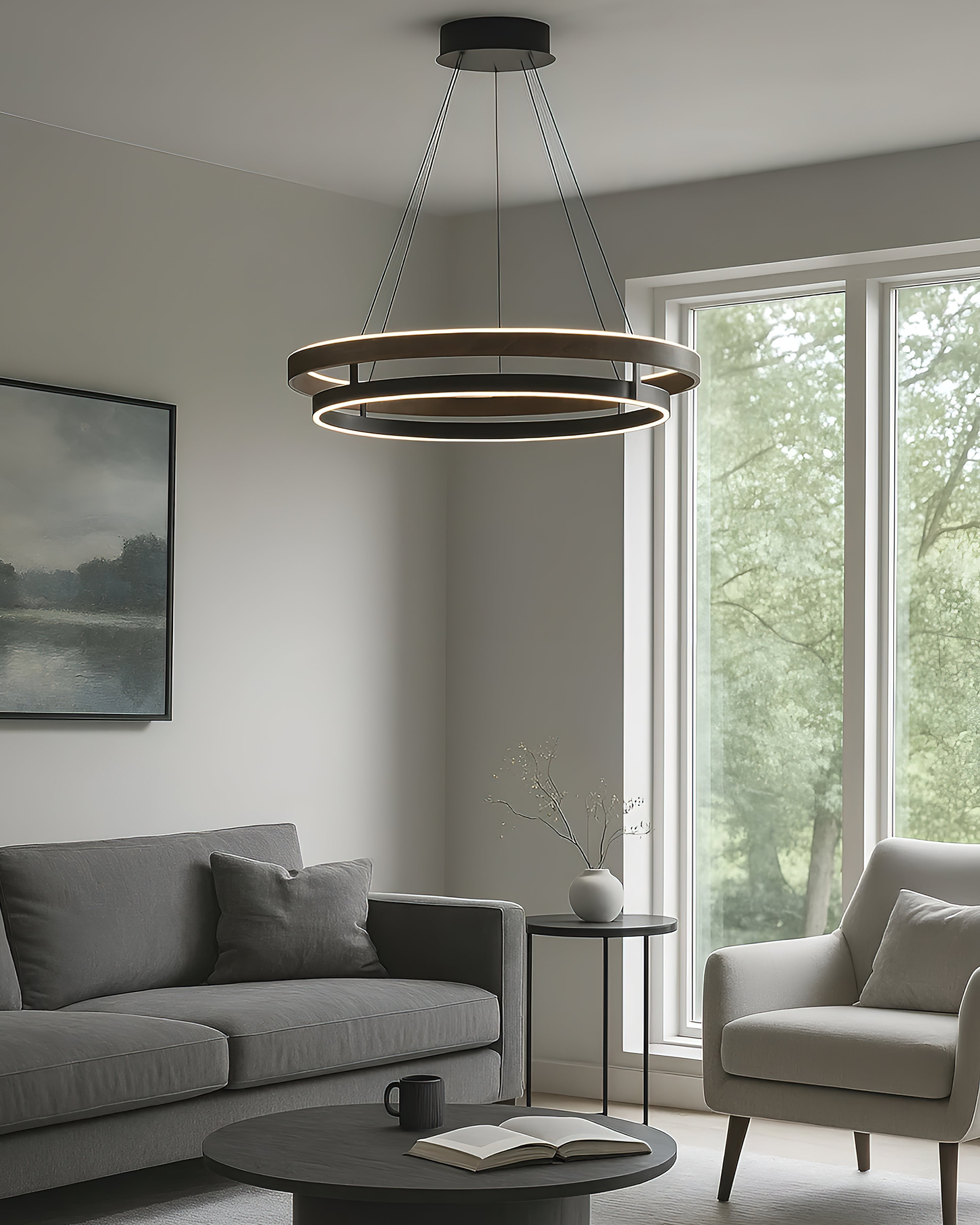 Lustre double anneau Hainelle