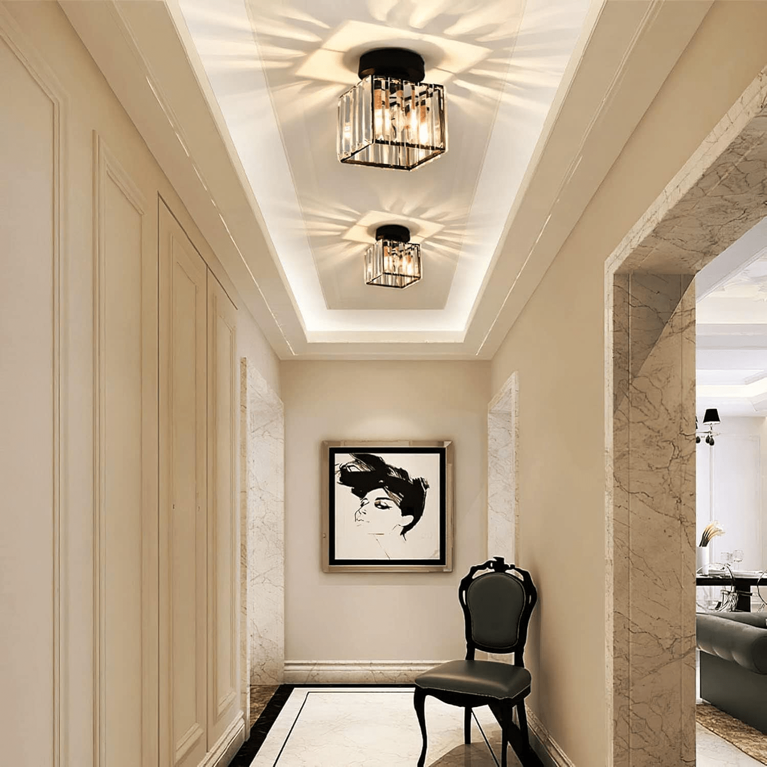 Soléon plafonnier cristal - Valora Design