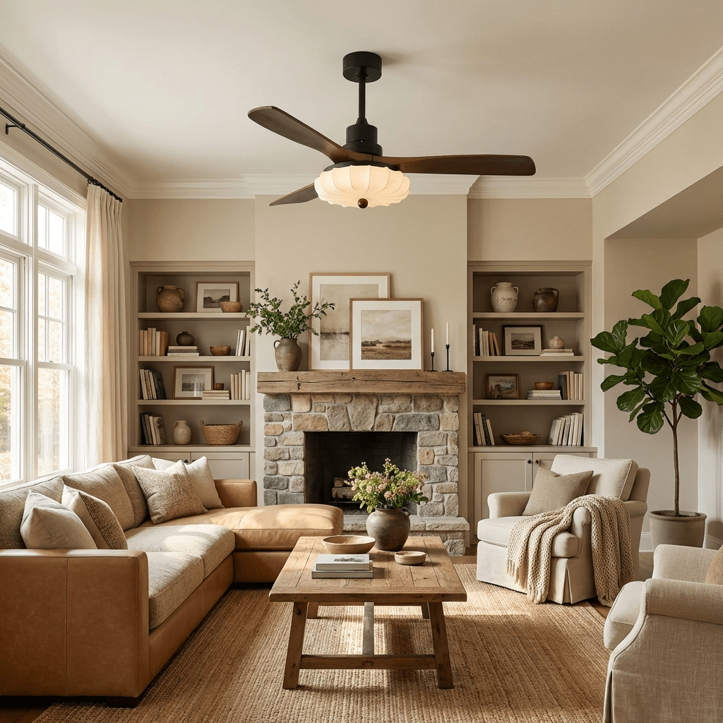 Plafonnier ventilateur moderne Navelo