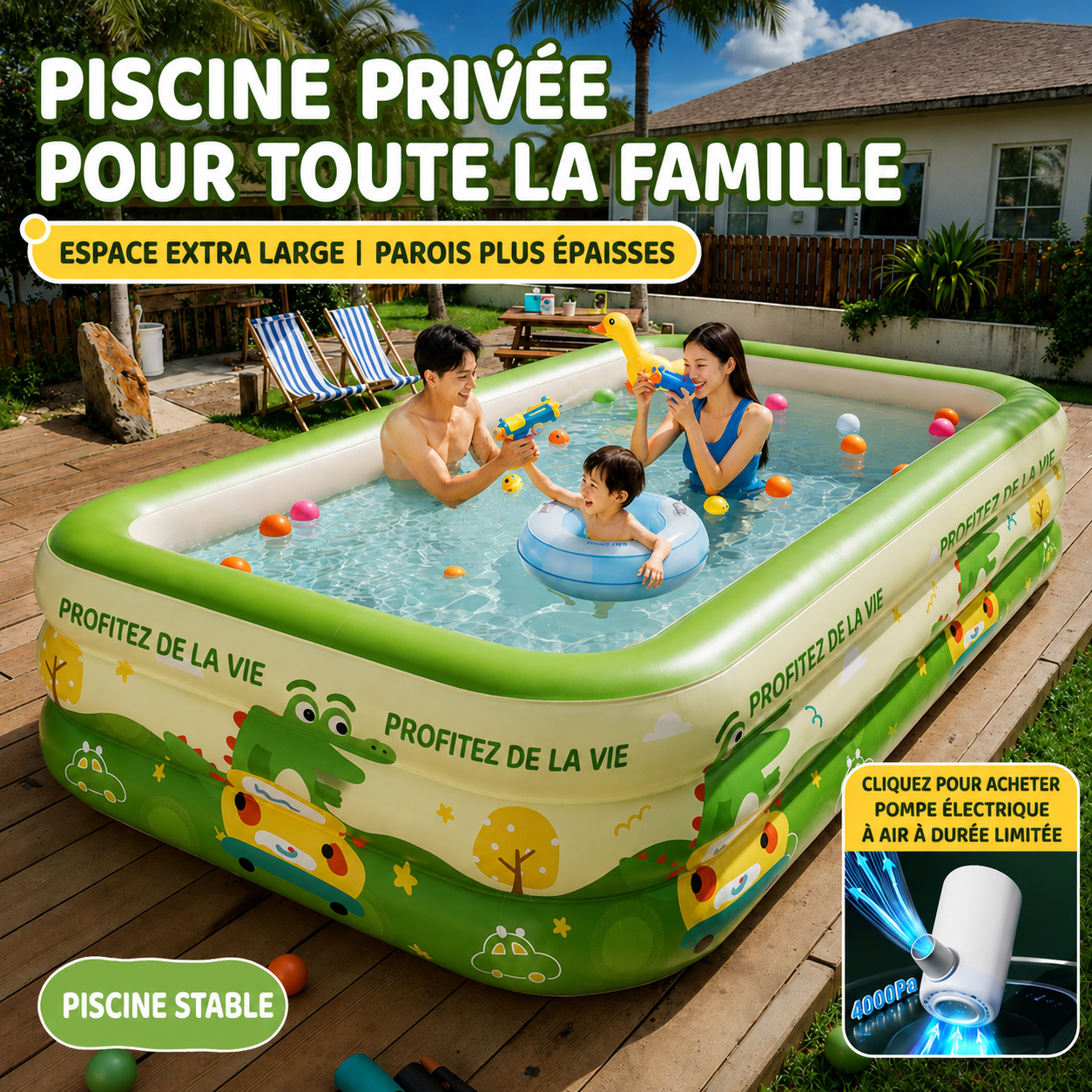 Piscine gonflable extérieure Mararico