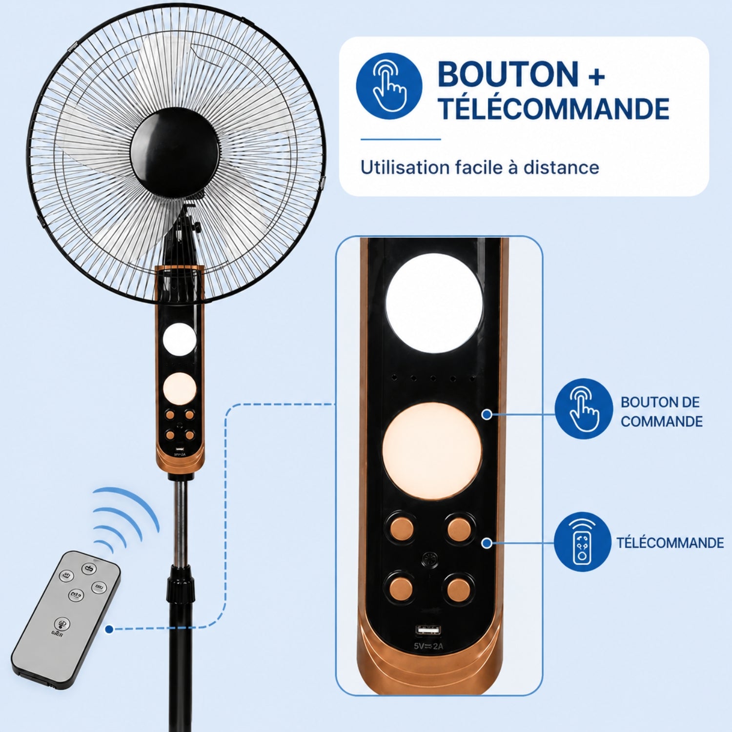 Ventilateur sur pied Duavimo