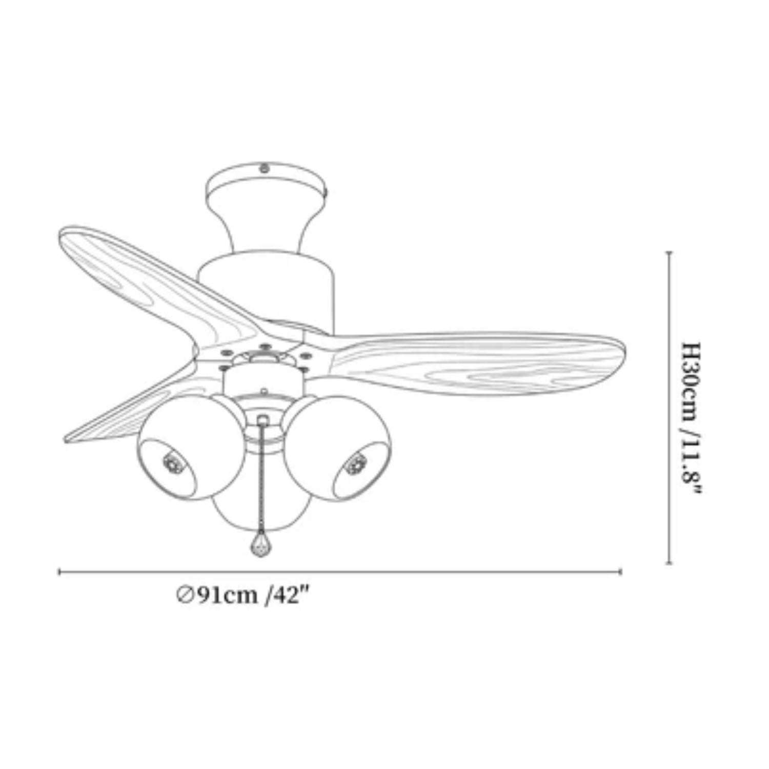 Plafonnier ventilateur globe Limeléon