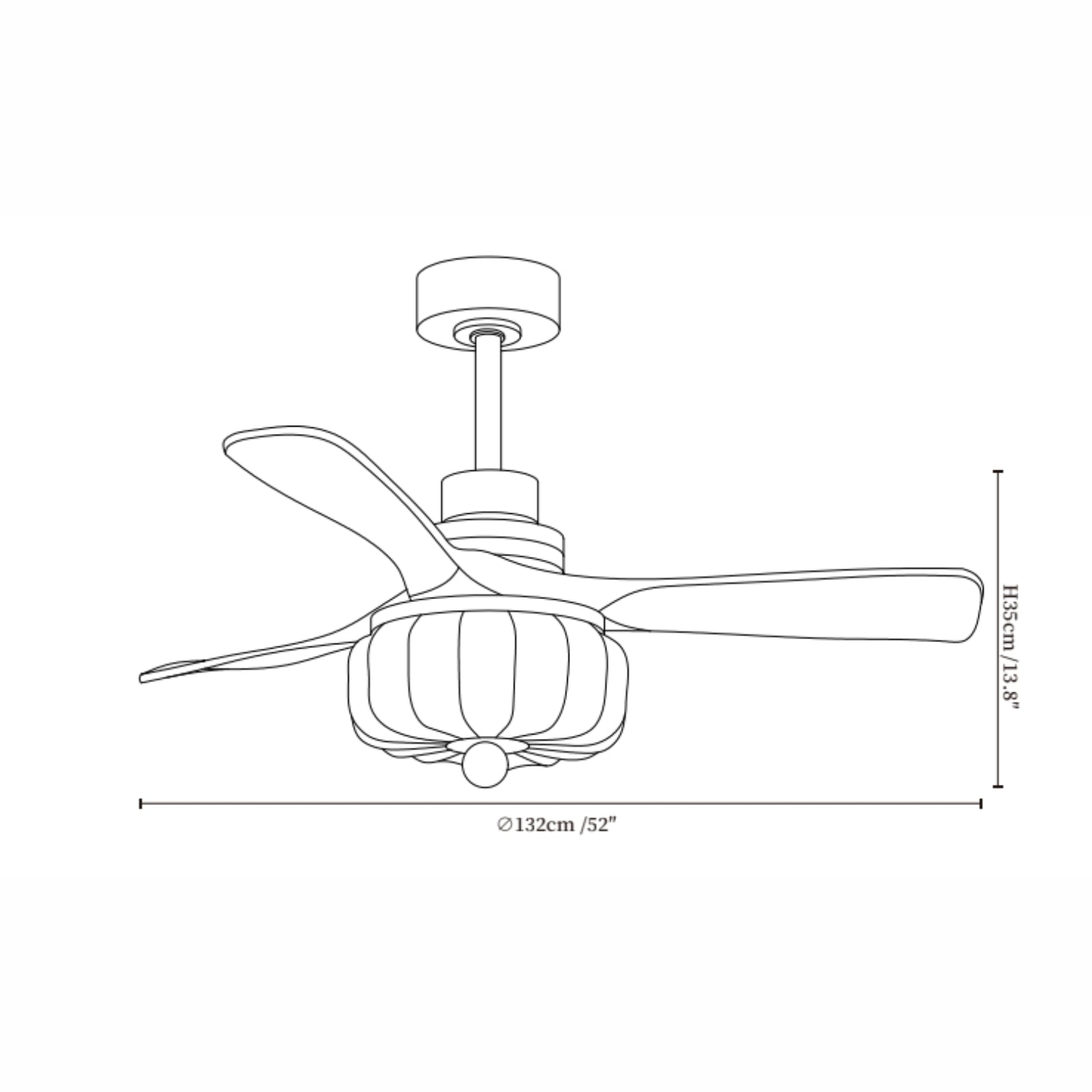 Plafonnier ventilateur vintage Orclova