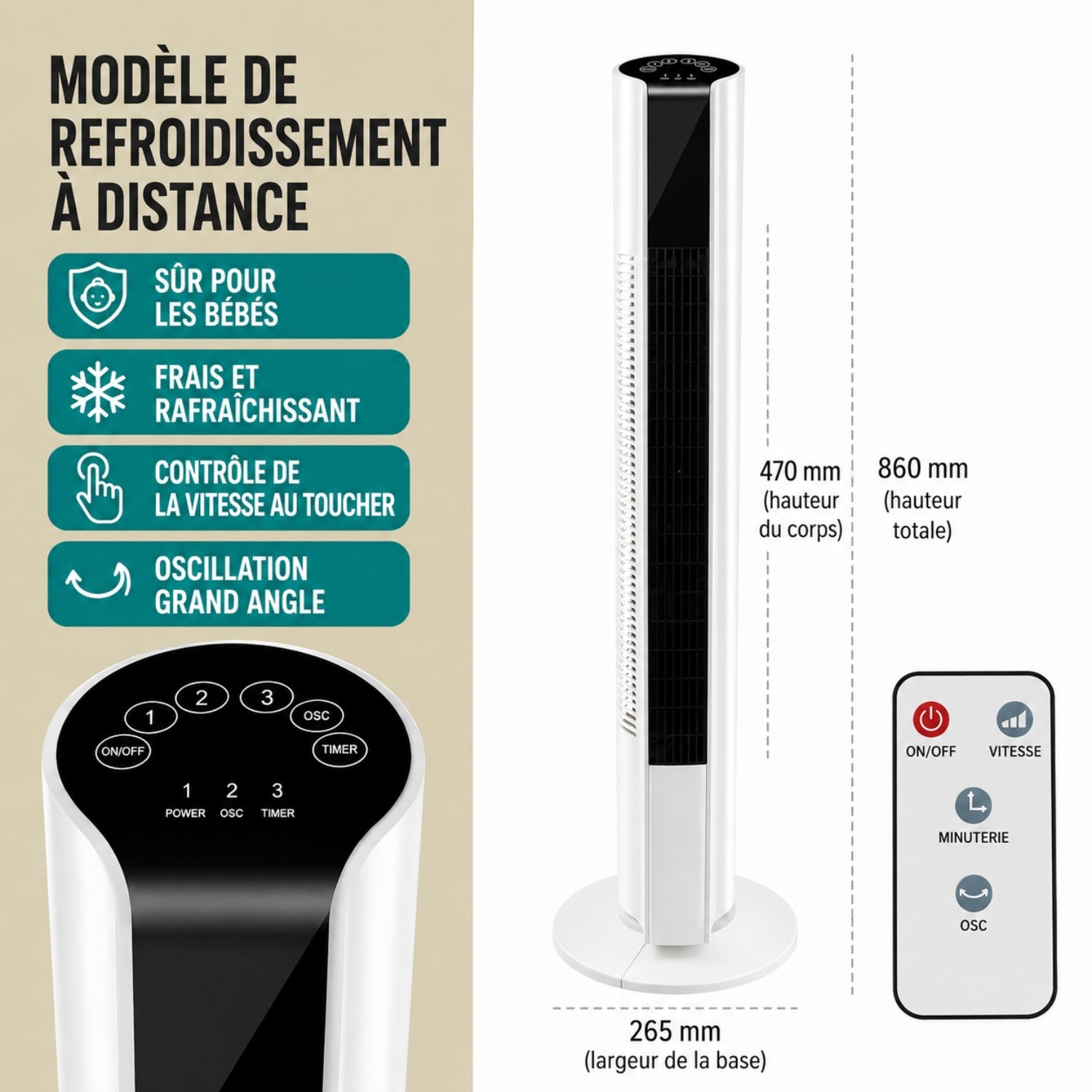 Ventilateur colonne Homontcour