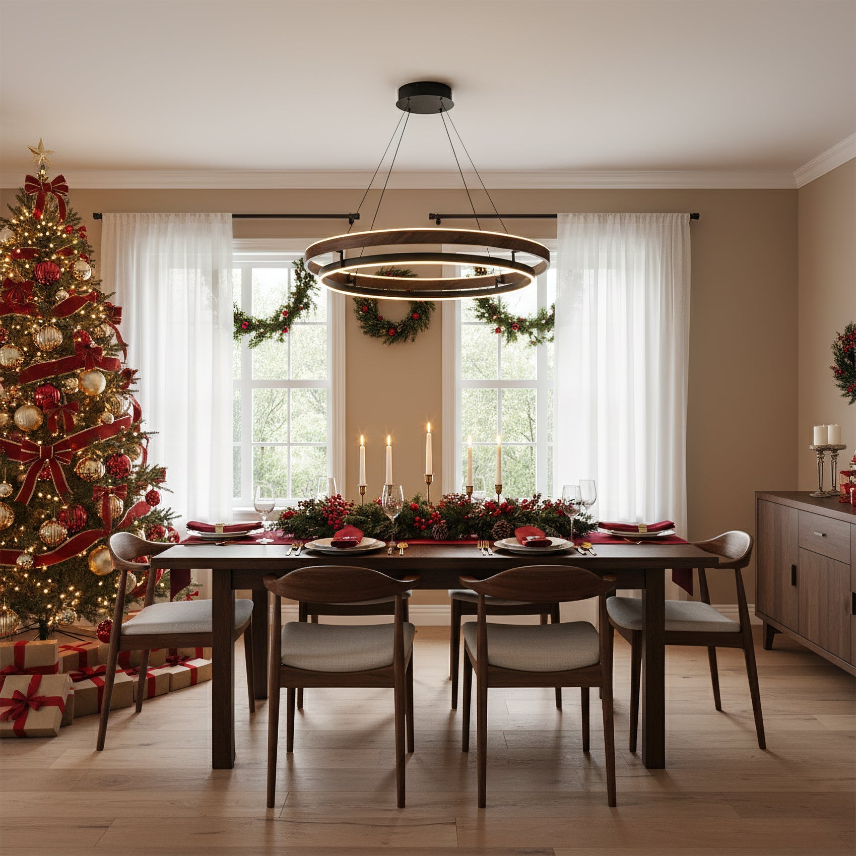Lustre double anneau Hainelle