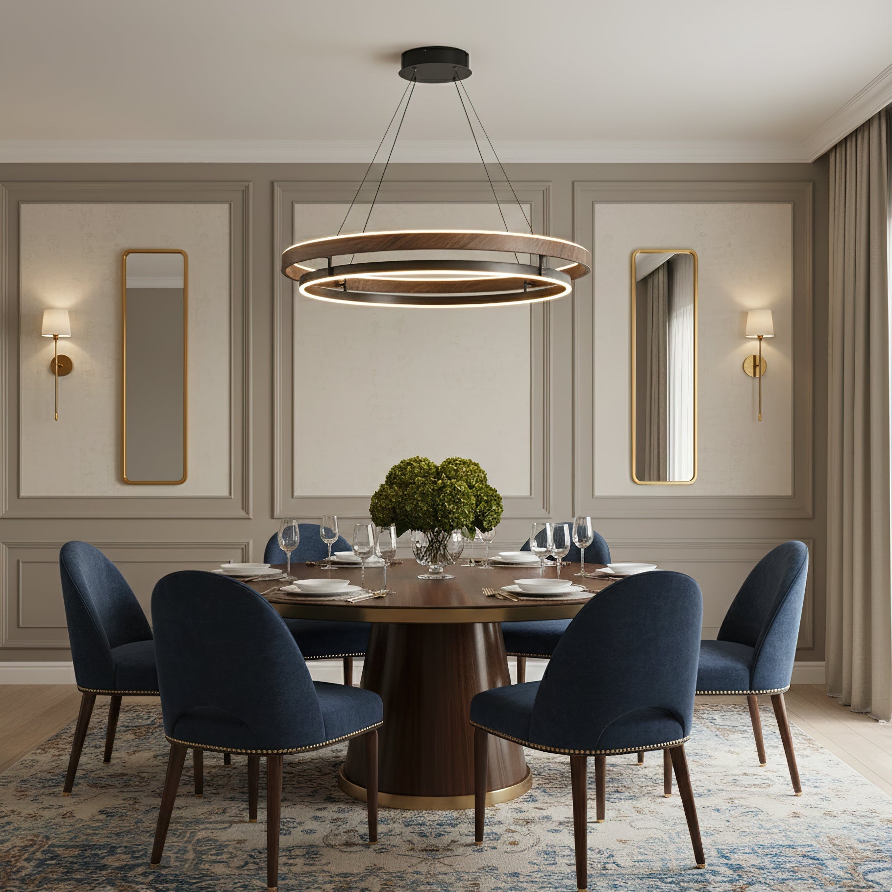 Lustre double anneau Hainelle