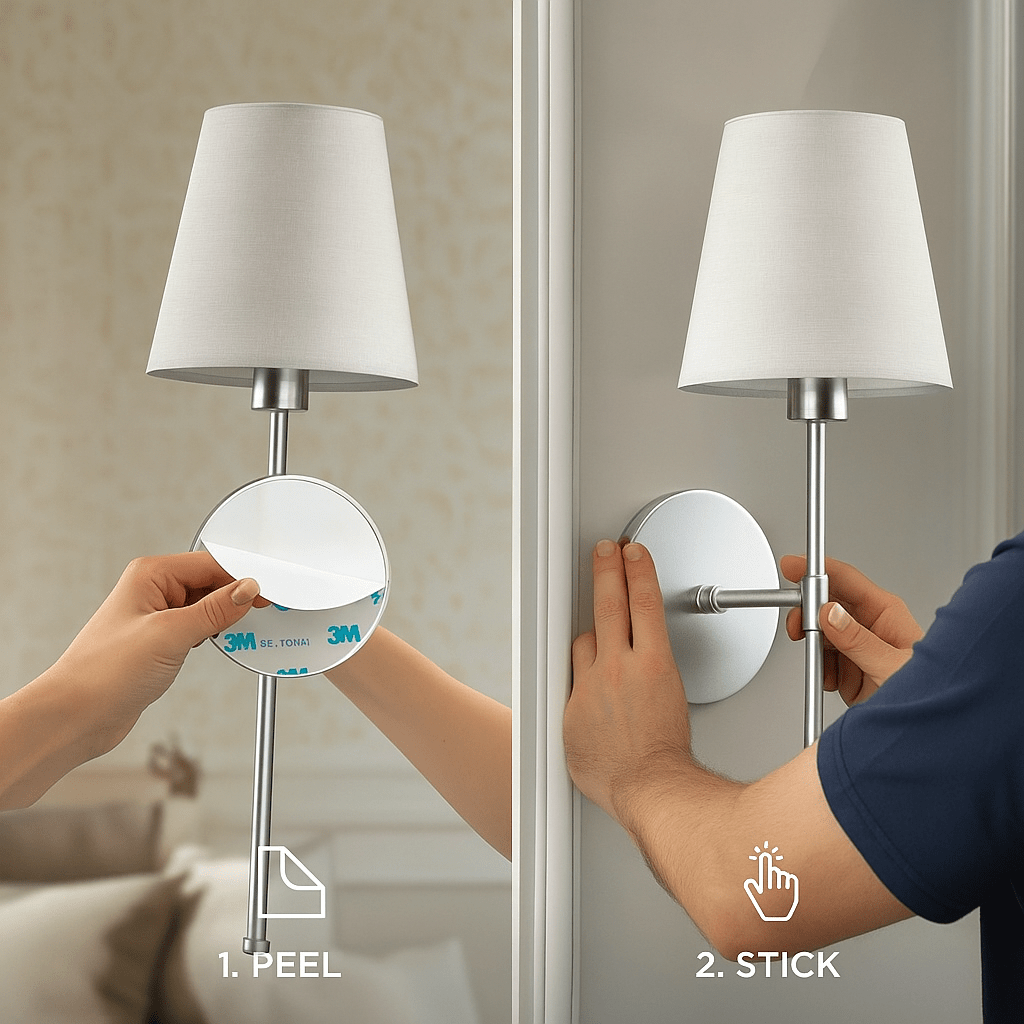 Appliques Murales Sans Fil - Argent (lot de 2) - Valora Design