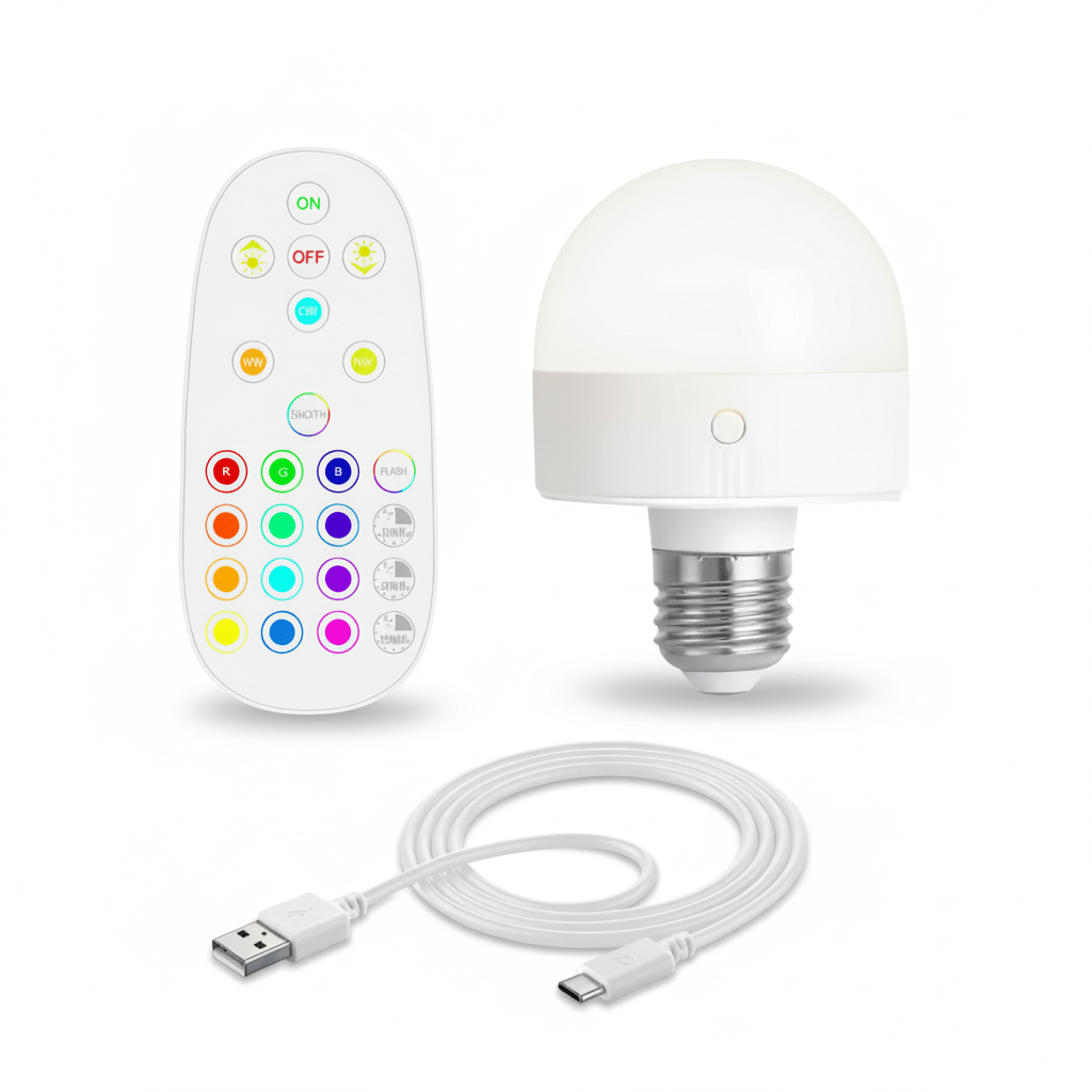 Ampoule LED + Télécommande + Câble USB-C