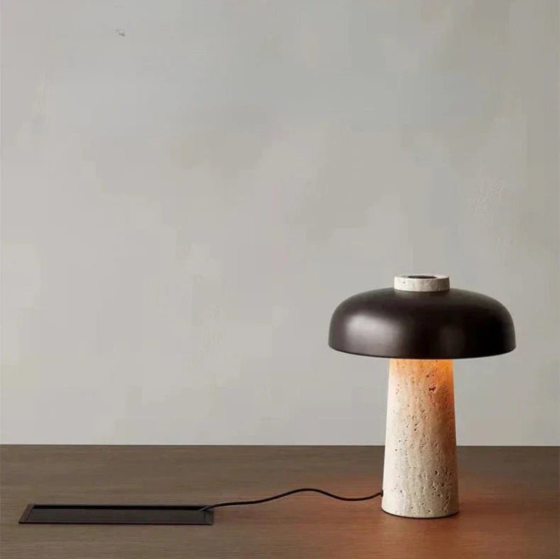 Lampe de table en travertin Solignac - Valora Design