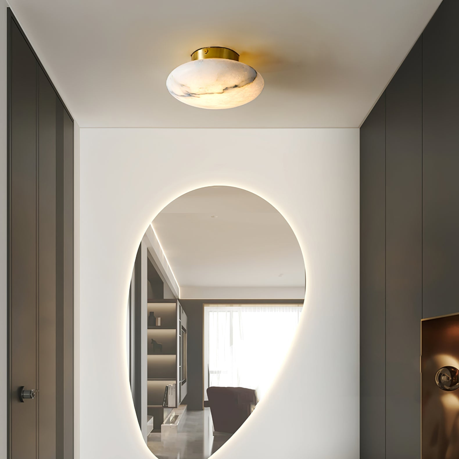Mélion plafonnier albâtre - Valora Design